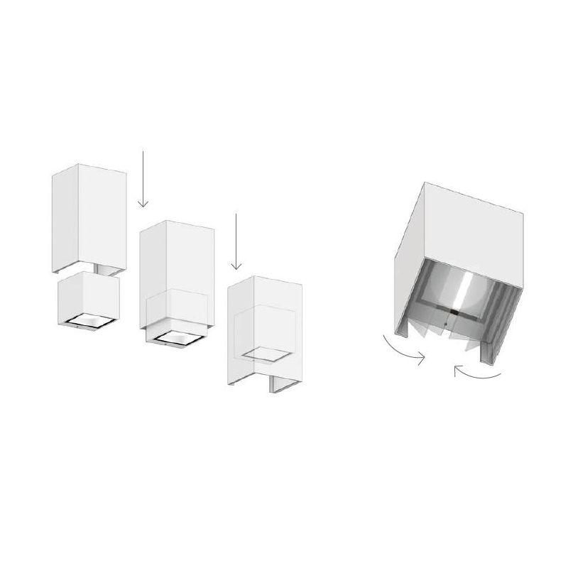 SPA PLUS APPLIQUE DA ESTERNO IP54 BIEMISSIONE CON FLUSSO LUMINOSO REGOLABILE ALLUMINIO 4 COLORI LAMPADINE GX53 SOSTITUIBILI