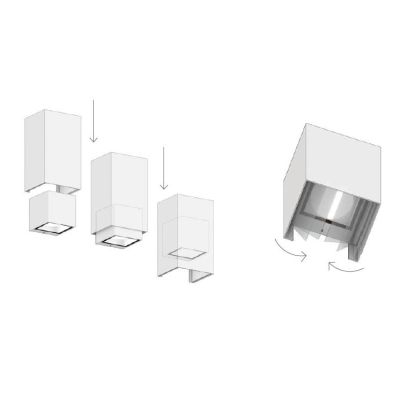 SPA PLUS APPLIQUE DA ESTERNO IP54 BIEMISSIONE CON FLUSSO LUMINOSO REGOLABILE ALLUMINIO 4 COLORI LAMPADINE GX53 SOSTITUIBILI