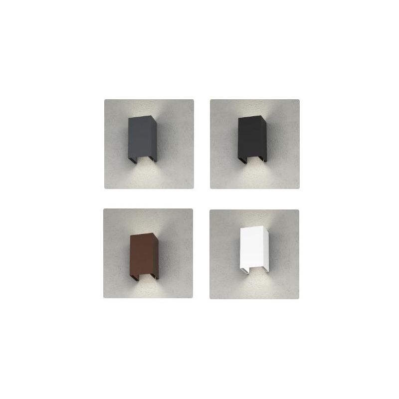 SPA PLUS APPLIQUE DA ESTERNO IP54 BIEMISSIONE CON FLUSSO LUMINOSO REGOLABILE ALLUMINIO 4 COLORI LAMPADINE GX53 SOSTITUIBILI