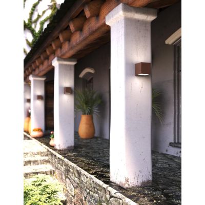 SPA APPLIQUE DA ESTERNO IP54 BIEMISSIONE DI LUCE IN ALLUMINIO 4 COLORI LAMPADINE GX53 SOSTITUIBILI MODERNA