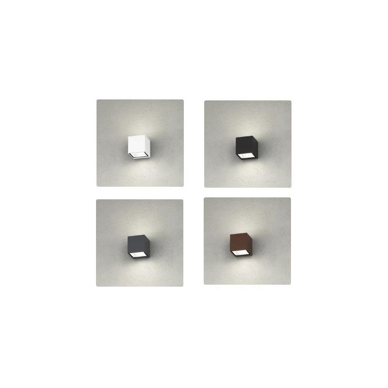 SPA APPLIQUE DA ESTERNO IP54 BIEMISSIONE DI LUCE IN ALLUMINIO 4 COLORI LAMPADINE GX53 SOSTITUIBILI MODERNA