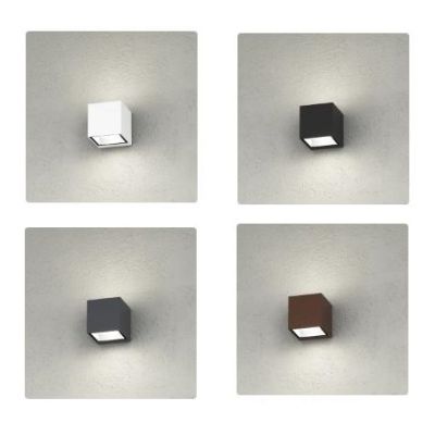 SPA APPLIQUE DA ESTERNO IP54 BIEMISSIONE DI LUCE IN ALLUMINIO 4 COLORI LAMPADINE GX53 SOSTITUIBILI MODERNA