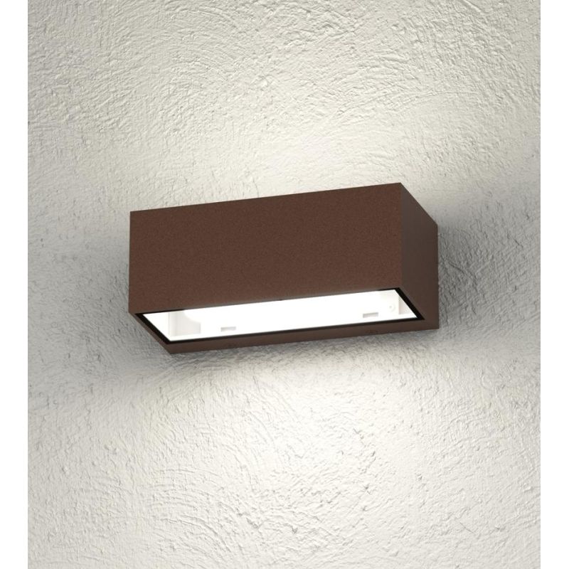 SPA APPLIQUE DA ESTERNO RETTANGOLARE IP54 BIEMISSIONE DI LUCE ALLUMINIO 4 COLORI LAMPADINE GX53 SOSTITUIBILI