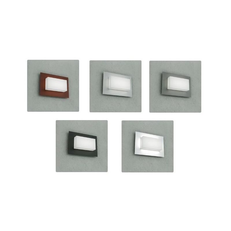 MIAMI PLUS APPLIQUE PLAFONIERA RETTANGOLARE IP54 IN ALLUMINIO 5 COLORI DIFFUSORE BIANCO LAMPADINE GX53 SOSTITUIBILI