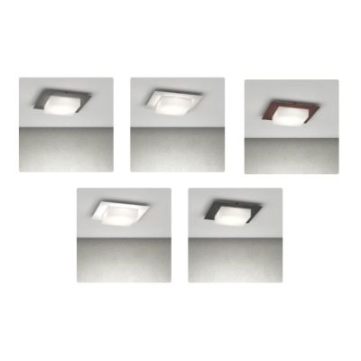 MIAMI PLUS APPLIQUE PLAFONIERA QUADRATA IP54 IN ALLUMINIO 5 COLORI DIFFUSORE BIANCO LAMPADINE GX53 SOSTITUIBILI