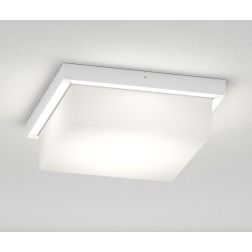 MIAMI PLUS PLAFONIERA APPLIQUE QUADRATA IP54 IN ALLUMINIO CON DIFFUSORE BIANCO LAMPADINE GX53 SOSTITUIBILI