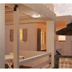 MIAMI PLUS PLAFONIERA APPLIQUE QUADRATA IP54 IN ALLUMINIO CON DIFFUSORE BIANCO LAMPADINE GX53 SOSTITUIBILI 2