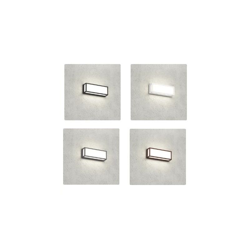 OSAKA PLAFONIERA APPLIQUE RETTANGOLARE IP54 IN ALLUMINIO DI 4 COLORI CON LAMPADINE GX53 SOSTITUIBILI MODERNA