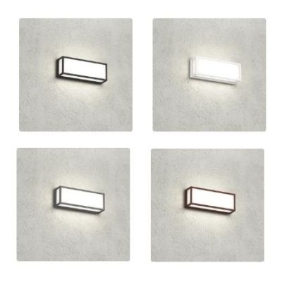 OSAKA PLAFONIERA APPLIQUE RETTANGOLARE IP54 IN ALLUMINIO DI 4 COLORI CON LAMPADINE GX53 SOSTITUIBILI MODERNA