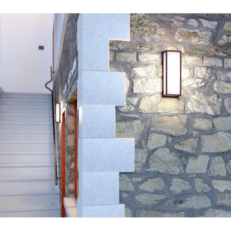 OSAKA PLAFONIERA APPLIQUE RETTANGOLARE IP54 IN ALLUMINIO DI 4 COLORI CON LAMPADINE GX53 SOSTITUIBILI MODERNA