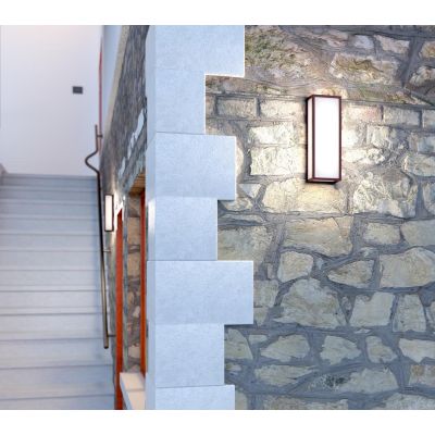 OSAKA PLAFONIERA APPLIQUE RETTANGOLARE IP54 IN ALLUMINIO DI 4 COLORI CON LAMPADINE GX53 SOSTITUIBILI MODERNA