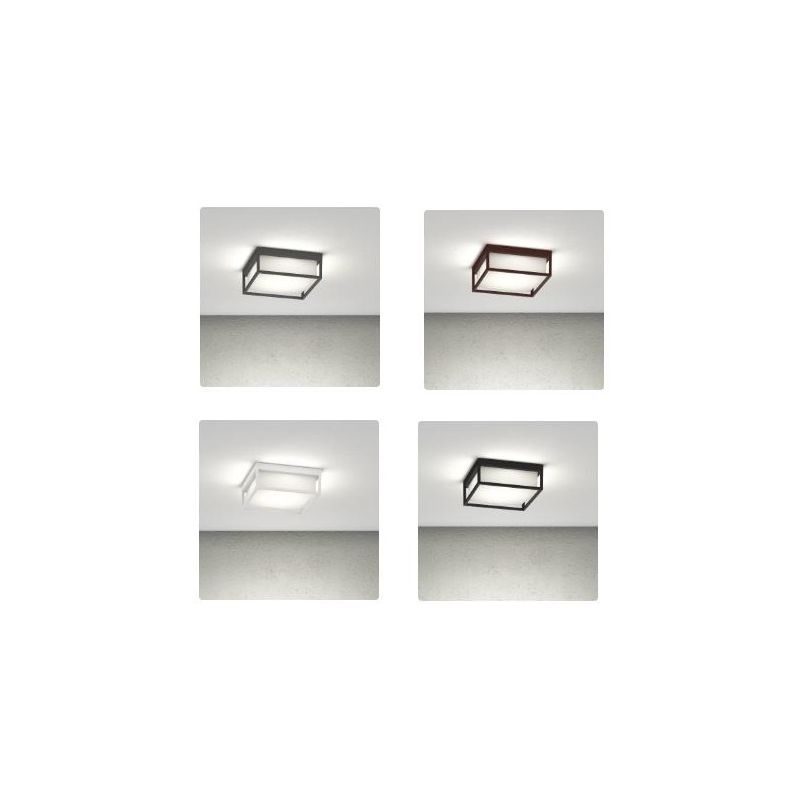 OSAKA PLAFONIERA APPLIQUE QUADRATA IP54 IN ALLUMINIO DI 4 COLORI CON LAMPADINE GX53 SOSTITUIBILI MODERNA