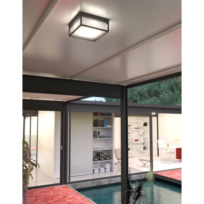 OSAKA PLAFONIERA APPLIQUE QUADRATA IP54 IN ALLUMINIO DI 4 COLORI CON LAMPADINE GX53 SOSTITUIBILI MODERNA