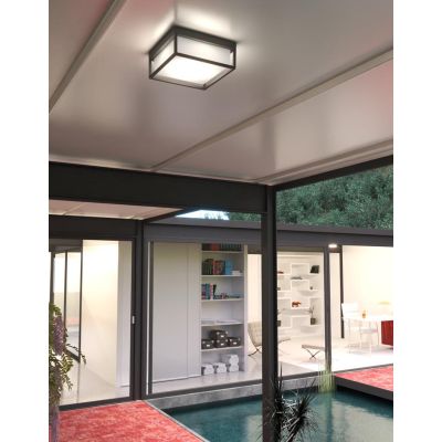 OSAKA PLAFONIERA APPLIQUE QUADRATA IP54 IN ALLUMINIO DI 4 COLORI CON LAMPADINE GX53 SOSTITUIBILI MODERNA