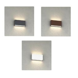 MADRID APPLIQUE DA ESTERNO RETTANGOLARE IP65 BIEMISSIONE DI LUCE LED 10W LUCE CCT 3000K-4000K ALLUMINIO 3 COLORI