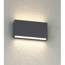 MADRID APPLIQUE DA ESTERNO RETTANGOLARE IP65 BIEMISSIONE DI LUCE LED 10W LUCE CCT 3000K-4000K ALLUMINIO 3 COLORI 2
