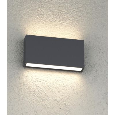 MADRID APPLIQUE DA ESTERNO RETTANGOLARE IP65 BIEMISSIONE DI LUCE LED 10W LUCE CCT 3000K-4000K ALLUMINIO 3 COLORI
