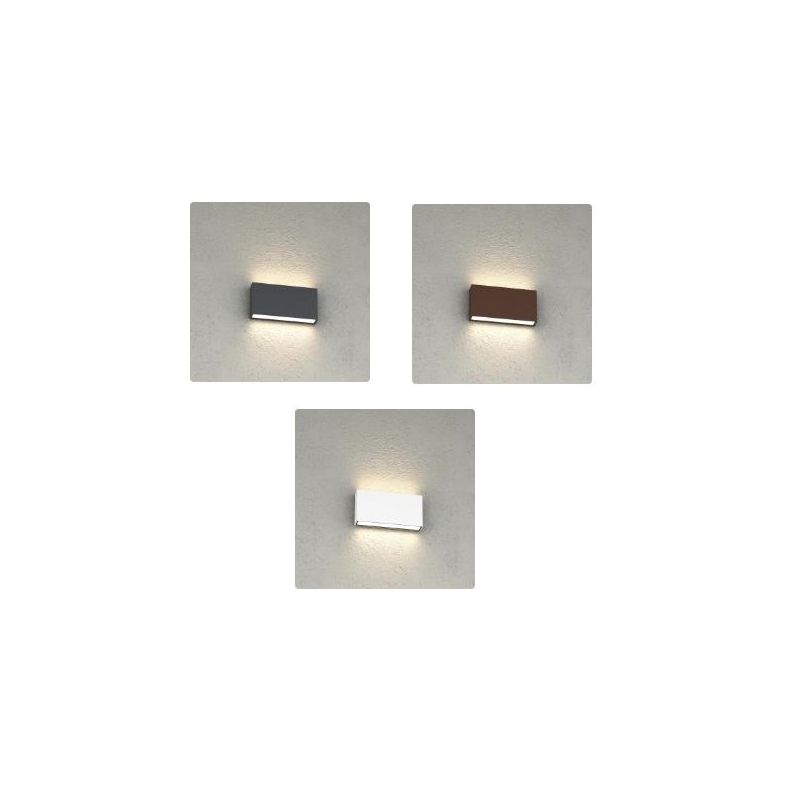 MADRID APPLIQUE DA ESTERNO RETTANGOLARE IP65 BIEMISSIONE DI LUCE LED 10W LUCE CCT 3000K-4000K ALLUMINIO 3 COLORI