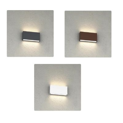 MADRID APPLIQUE DA ESTERNO RETTANGOLARE IP65 BIEMISSIONE DI LUCE LED 10W LUCE CCT 3000K-4000K ALLUMINIO 3 COLORI