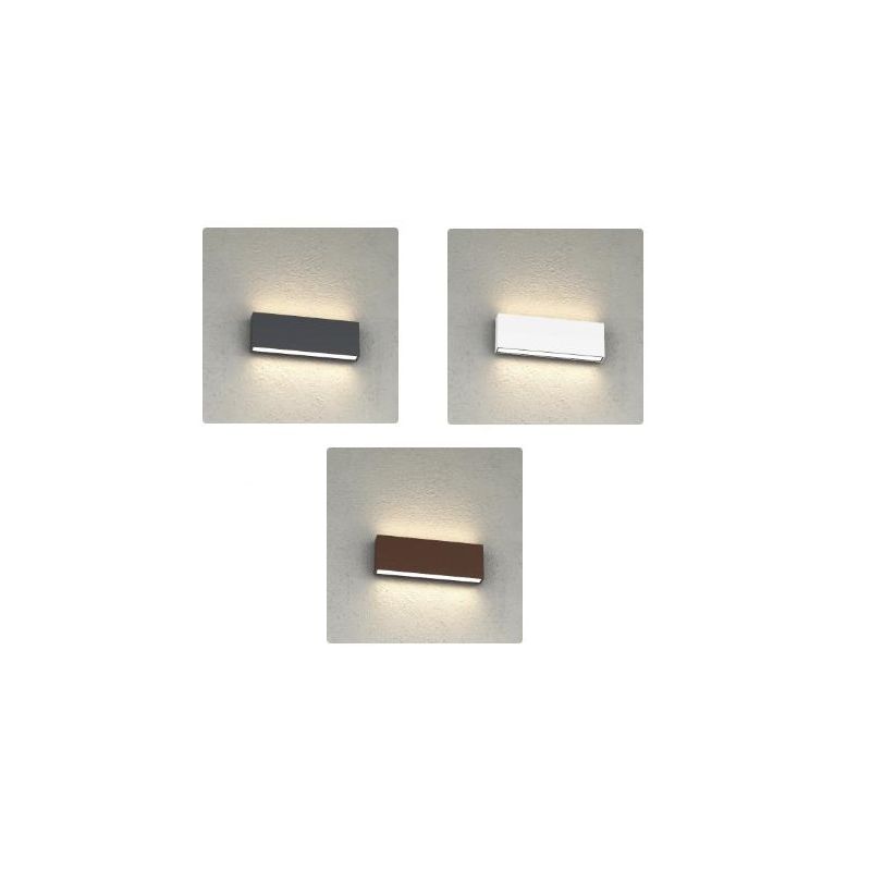 MADRID APPLIQUE DA ESTERNO RETTANGOLARE LED 20W IP65 BIEMISSIONE LUCE CCT 3000K-4000K ALLUMINIO 3 COLORI