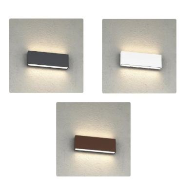 MADRID APPLIQUE DA ESTERNO RETTANGOLARE LED 20W IP65 BIEMISSIONE LUCE CCT 3000K-4000K ALLUMINIO 3 COLORI