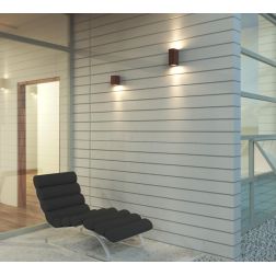ATENE APPLIQUE SQUADRATA PER ESTERNI IP65 MONO-EMISSIONE ALLUMINIO 4 COLORI LAMPADINA ATTACCO GU10 MODERNA 2