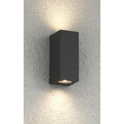 ATENE APPLIQUE SQUADRATA PER ESTERNI IP65 BIEMISSIONE ALLUMINIO 4 COLORI LAMPADINA ATTACCO GU10 MODERNA 2