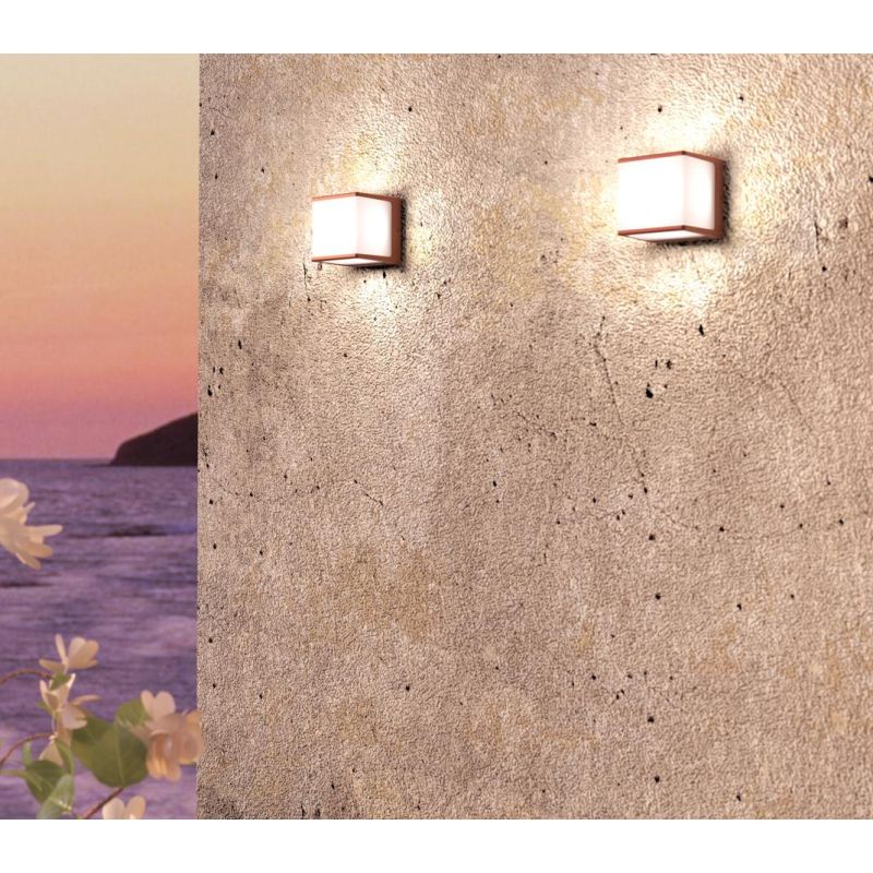DUBAI APPLIQUE CUBO DA ESTERNI IP54 IN ALLUMINIO 3 COLORI DIFFUSORE BIANCO LAMPADINA ATTACCO GX53 SOSTITUIBILE