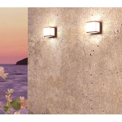 DUBAI APPLIQUE CUBO DA ESTERNI IP54 IN ALLUMINIO 3 COLORI DIFFUSORE BIANCO LAMPADINA ATTACCO GX53 SOSTITUIBILE