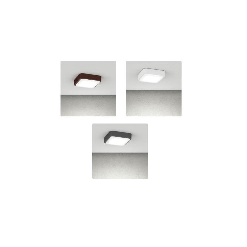 IRVINE PLAFONIERA APPLIQUE QUADRATA 28X28 CM IN ALLUMINIO 3 COLORI IP54 LAMPADINE GX53 SOSTITUIBILI MODERNA