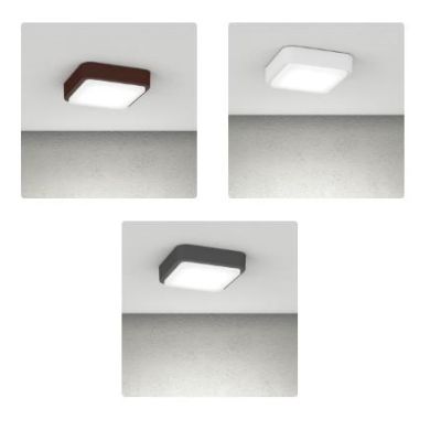 IRVINE PLAFONIERA APPLIQUE QUADRATA 28X28 CM IN ALLUMINIO 3 COLORI IP54 LAMPADINE GX53 SOSTITUIBILI MODERNA