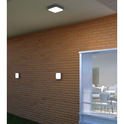 IRVINE PLAFONIERA APPLIQUE QUADRATA 28X28 CM IN ALLUMINIO 3 COLORI IP54 LAMPADINE GX53 SOSTITUIBILI MODERNA