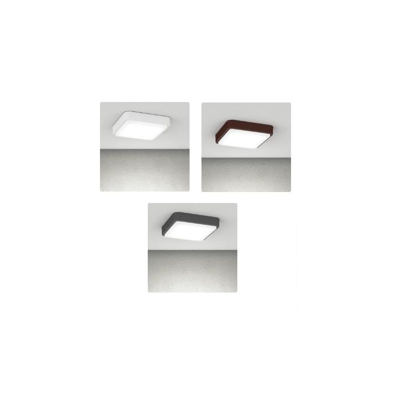 IRVINE PLAFONIERA APPLIQUE QUADRATA 36X36 CM IN ALLUMINIO 3 COLORI IP54 LAMPADINE GX53 SOSTITUIBILI MODERNA