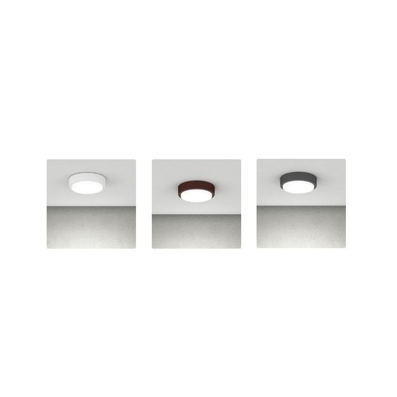 BAKU PLAFONIERA APPLIQUE ROTONDA D28 CM IN ALLUMINIO 3 COLORI IP54 LAMPADINE GX53 SOSTITUIBILI MODERNA