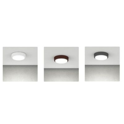 BAKU PLAFONIERA APPLIQUE ROTONDA D28 CM IN ALLUMINIO 3 COLORI IP54 LAMPADINE GX53 SOSTITUIBILI MODERNA