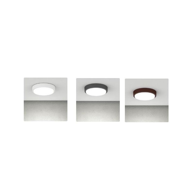 BAKU PLAFONIERA APPLIQUE ROTONDA D37 CM IN ALLUMINIO 3 COLORI IP54 LAMPADINE GX53 SOSTITUIBILI MODERNA