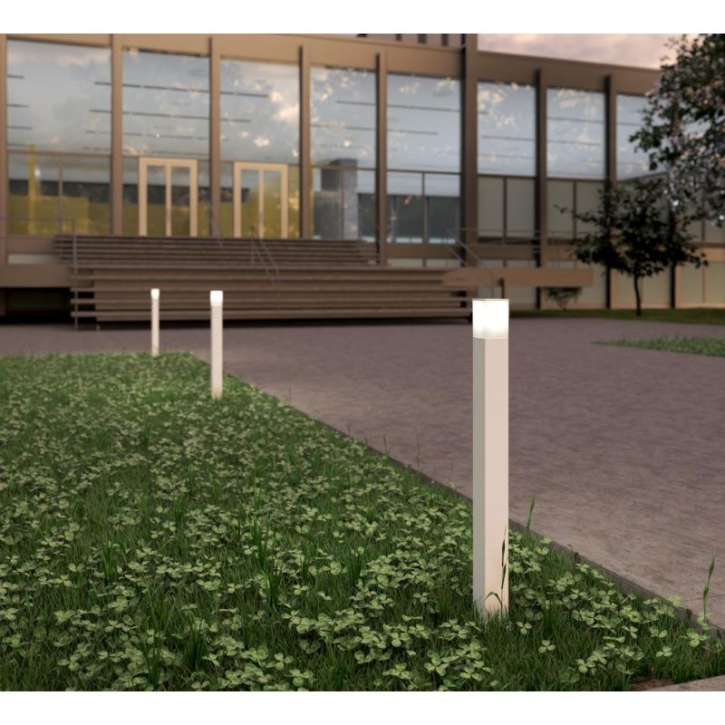NIZZA PALO DA GIARDINO IN 2 MISURE IP44 IN ALLUMINIO 3 COLORI CON DIFFUSORE BIANCO LAMPADINA ATTACCO E27