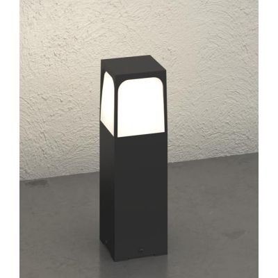 YORK PALO DA GIARDINO IN 3 MISURE IP54 IN ALLUMINIO ANTRACITE E CORTEN DIFFUSORE BIANCO LAMPADINA ATTACCO E27