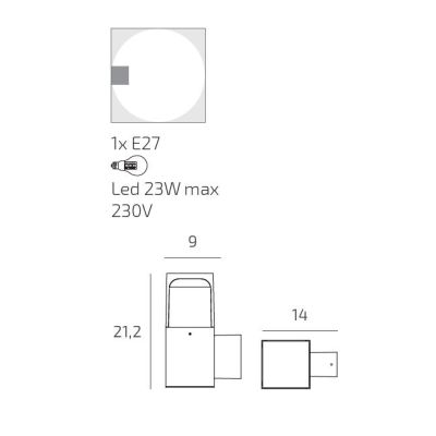 YORK APPLIQUE DA ESTERNO IP54 IN ALLUMINIO ANTRACITE E CORTEN DIFFUSORE BIANCO LAMPADINA ATTACCO E27