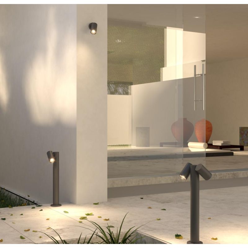 OSLO FARETTO ORIENTABILE DA ESTERNO IP65 IN ALLUMINIO ANTRACITE LAMPADINA ATTACCO GU10 DESIGN MODERNO