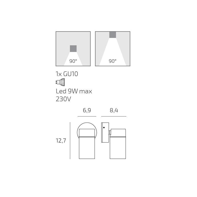 OSLO FARETTO ORIENTABILE DA ESTERNO IP65 IN ALLUMINIO ANTRACITE LAMPADINA ATTACCO GU10 DESIGN MODERNO