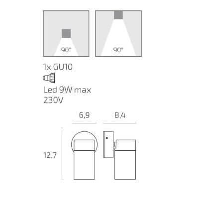 OSLO FARETTO ORIENTABILE DA ESTERNO IP65 IN ALLUMINIO ANTRACITE LAMPADINA ATTACCO GU10 DESIGN MODERNO