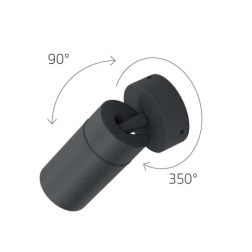 OSLO FARETTO ORIENTABILE DA ESTERNO IP65 IN ALLUMINIO ANTRACITE LAMPADINA ATTACCO GU10 DESIGN MODERNO 2
