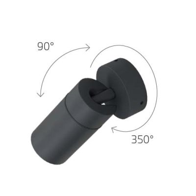 OSLO FARETTO ORIENTABILE DA ESTERNO IP65 IN ALLUMINIO ANTRACITE LAMPADINA ATTACCO GU10 DESIGN MODERNO