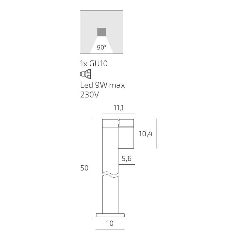 OSLO PALO DA GIARDINO CON 1 LUCE ORIENTABILE ALLUMINIO ANTRACITE IP65 LAMPADINA GU10 DESIGN MODERNO