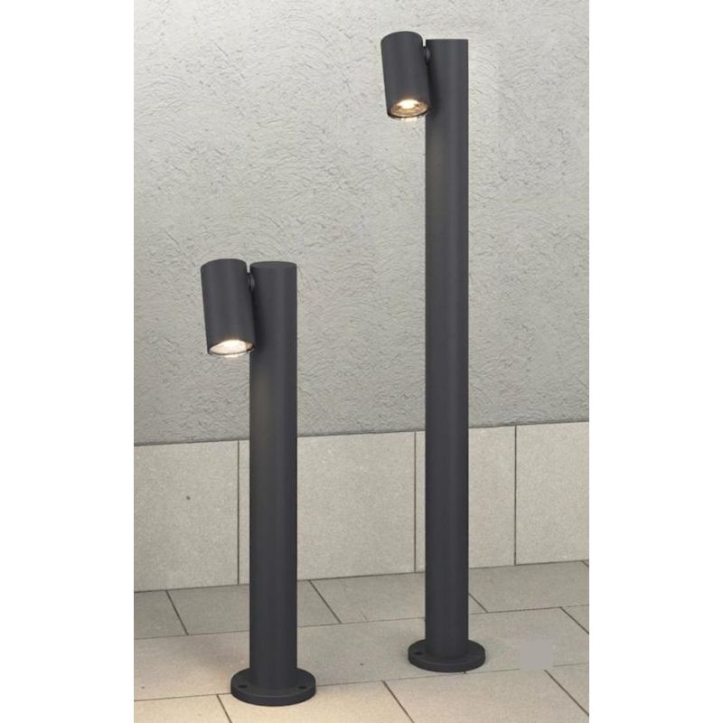 OSLO PALO DA GIARDINO CON 1 LUCE ORIENTABILE ALLUMINIO ANTRACITE IP65 LAMPADINA GU10 DESIGN MODERNO