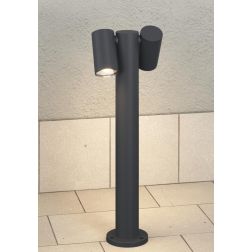 OSLO PALO DA GIARDINO CON 2 LUCI ORIENTABILI IN ALLUMINIO ANTRACITE IP65 LAMPADINE GU10 DESIGN MODERNO 2
