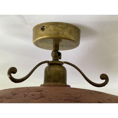 ANTICO TOSCANO PLAFONIERA CON PIATTO DIAMETRO 40 CM E MONTATURA IN OTTONE CRISTALENSI OTTONE - Cristalensi Shop Online