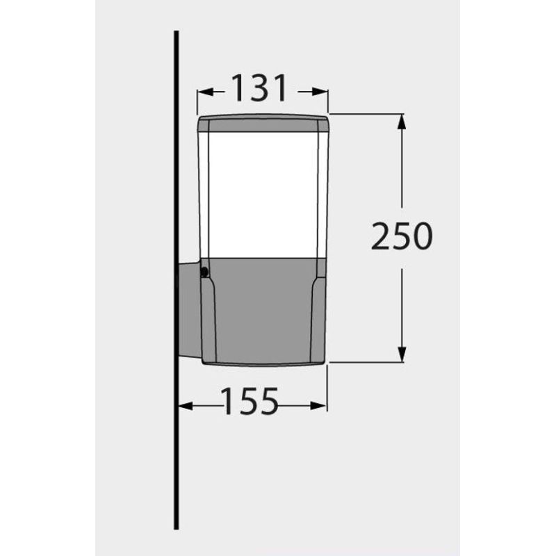 VIRGILIO APPLIQUE IN RESINA IP55 ANTI CORROSIONE NERA, BIANCA E GRIGIA MADE IN ITALY FUMAGALLI