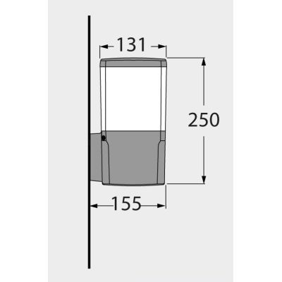 VIRGILIO APPLIQUE IN RESINA IP55 ANTI CORROSIONE NERA, BIANCA E GRIGIA MADE IN ITALY FUMAGALLI